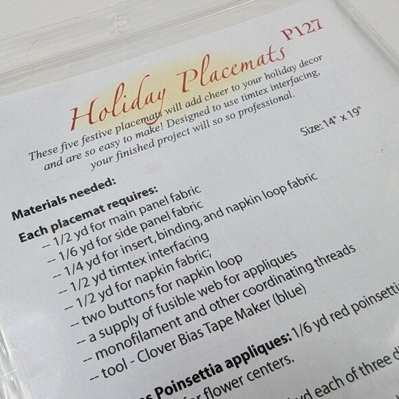 Vanilla House Designs Holiday Placemats #p127 Pattern 2006 - Picture 3 of 4